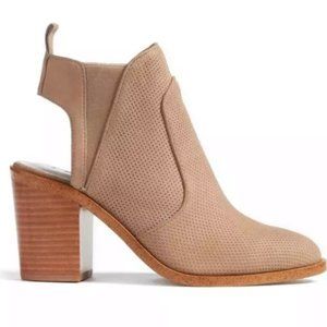 Leather Perforated Heel Booties